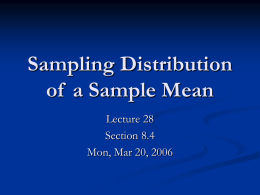 Lecture 28 - Sampling Distribution Mean