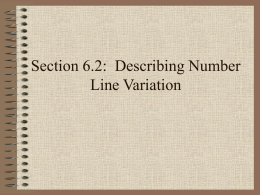 Section 6.2: Describing Number Line Variation