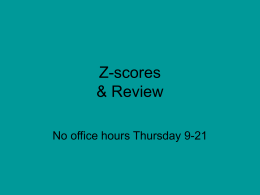 Z-scores & Review