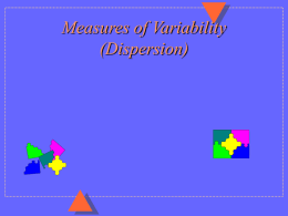 Measures of Variability (Dispersion)