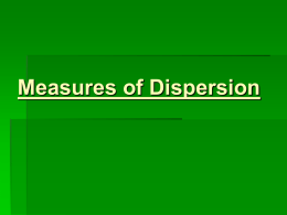 Measures of dispersion