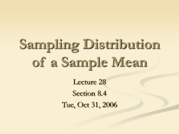 Lecture 28 - Sampling Distribution Mean