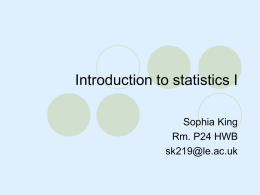 introduction to Statistics