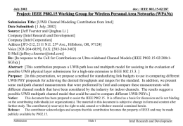 No Slide Title - IEEE Standards Working Group Areas