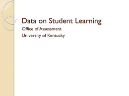 Data on Student Learning