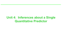 4. Inferences about a single quantitative predictor