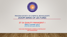 Presentation - Pakistan Society Of Chemical Pathology