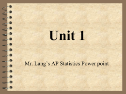 Unit 1 - AP Statistics - Lang