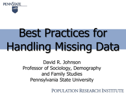 Best Practices for Handling Missing Data
