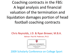 Coaching contracts in the FBS: A legal analysis and financial