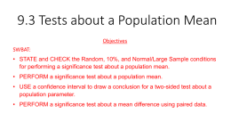 9.3 Tests about a Population Mean
