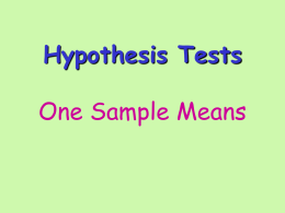 Hyp Testing w/ Means