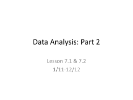 Data Analysis: Part 2