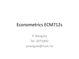 Econometrics unit 1x