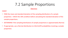 7.2 Sample Proportions