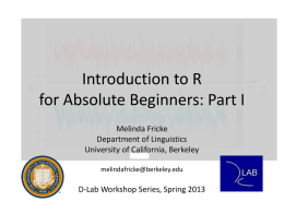 to the slides from Part I. - Berkeley Linguistics