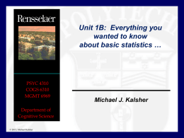 Unit 2 Slides: Basic Statistics