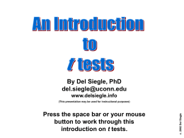 on t tests - Educational Research Basics by Del Siegle