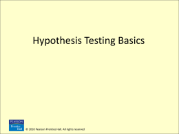 null hypothesis - RIT