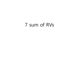 Sum of RVs