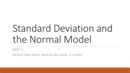 Standard Deviation and the Normal Model