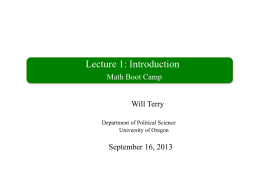 Lecture 1 - University of Oregon