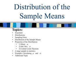 Distribution of the Sample Means