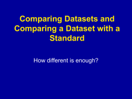 Comparing Datasets 1-17