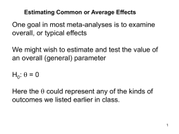 Estimating Common or Average Effects