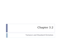 Chapter 3.2 Variance and Standard Deviation