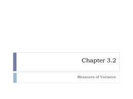 Chapter 3.2: Measures of Variation