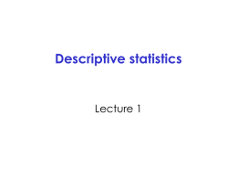 Lecture 2: Descriptive Statistics