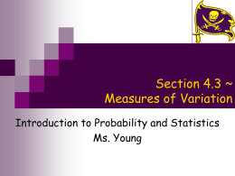 Section 4.3 ~ Measures of Variation