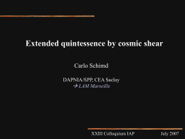 Extended quintessence by cosmic shear