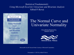 The Normal Curve and Univariate Normality