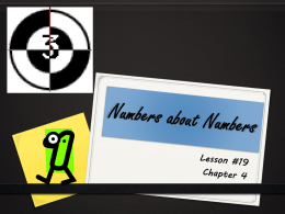 Numbers about Numbersx