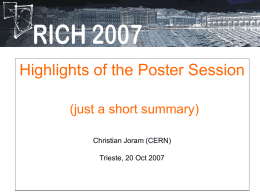 Highlights of the Poster Session