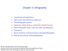 Chapter 5 Lithography - University of Waterloo