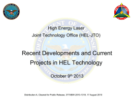 HEL JTO Accelerator Development Programs for National