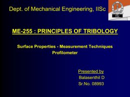 Profilometer - Department of Mechanical Engineering