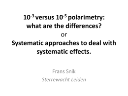 A systematic approach to systematic effects in polarimetry
