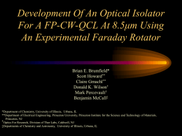 Development Of An Optical Isolator For A FP-CW