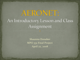 AERONET: An Introductory Lesson and Class Project