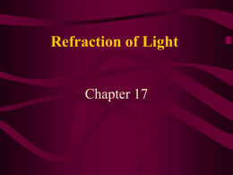 Refraction of Light - Facultatea de Fizica