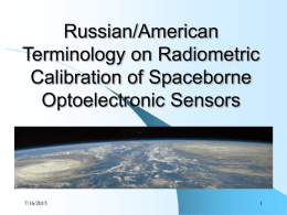 Russian/American Terminology on Radiometric Calibration of