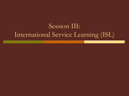 Session II: International Internships