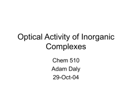 Optical Activity of Inorganic Complexes