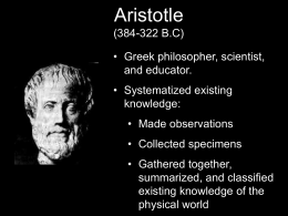 Aristotle (384-322 B.C)