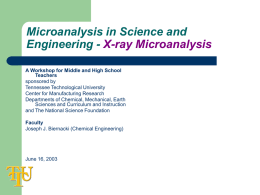 Microanalysis in Science and Engineering