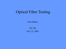 Optical Fiber Testing - UB Electrical Engineering